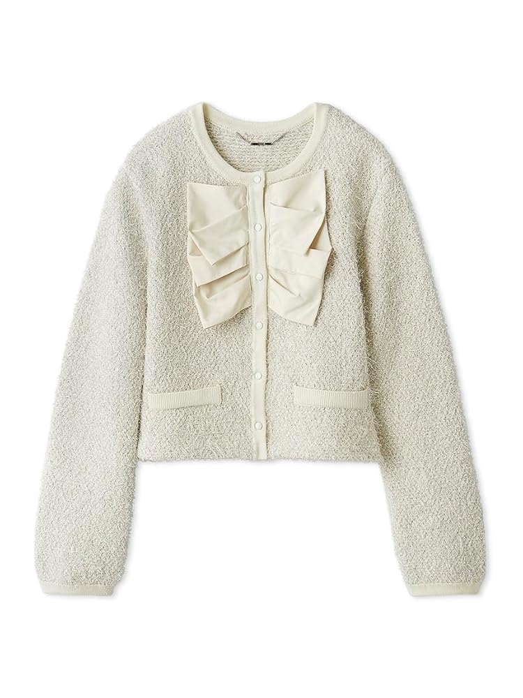 CELFORD ダブルリボンカノコジャケット 36 アイボリー ダブルリボンニットジャケット（テーラードジャケット/コート